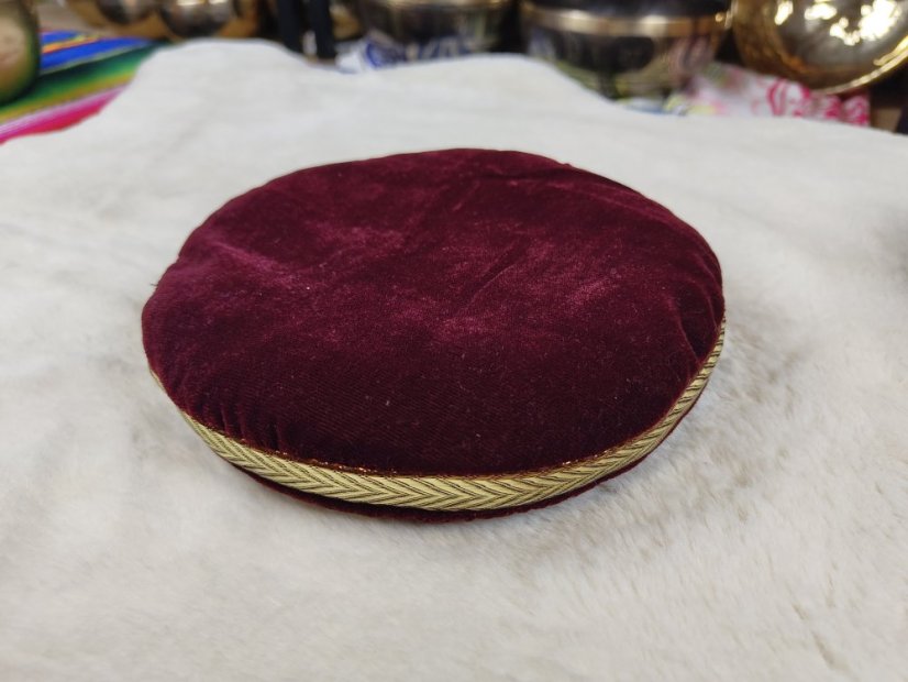 Polštářek pod tibetskou mísu průměr 20cm - různé barvy - Barva: Vínová