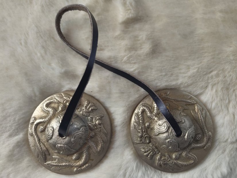 Tingša tibetské činelky s draky 7cm