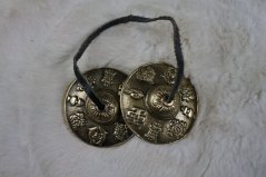Tingša tibetské činelky s budhistickými symboly