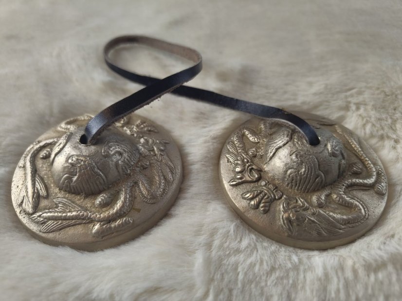 Tingša tibetské činelky s draky 7cm