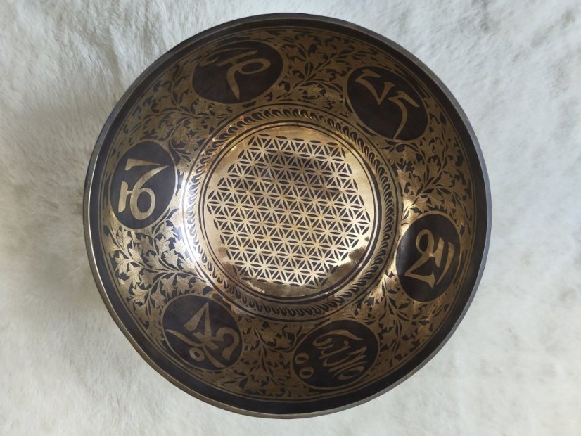 Zdobená tibetská mísa A#2 23cm